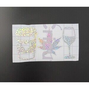 Coffee weed Wine Vinyl Decal Funny Stoner Sticker Window Laptop Decals 3.5 inch